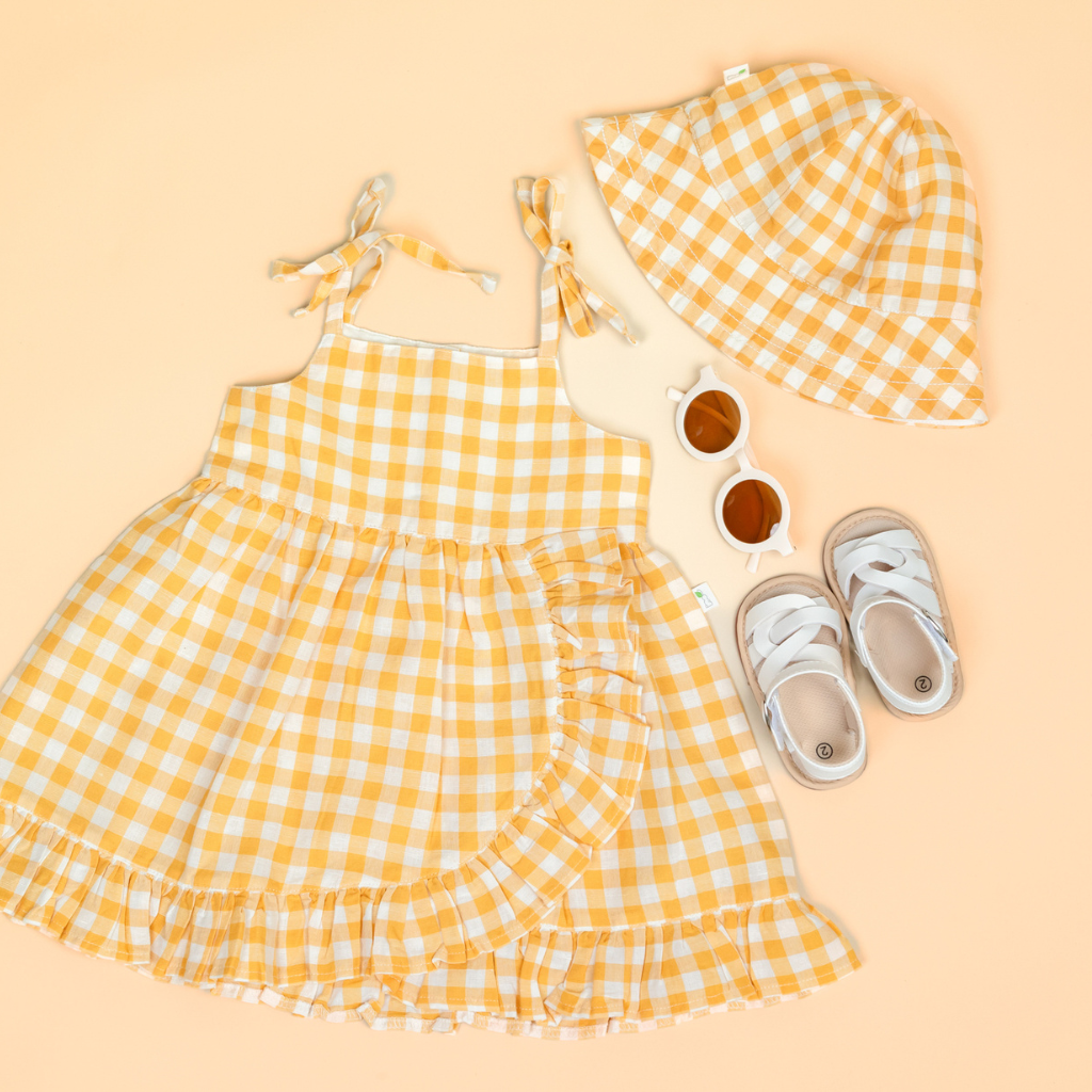 2 pc Set - Hawaiian Sun Dress, Sun Hat and Free