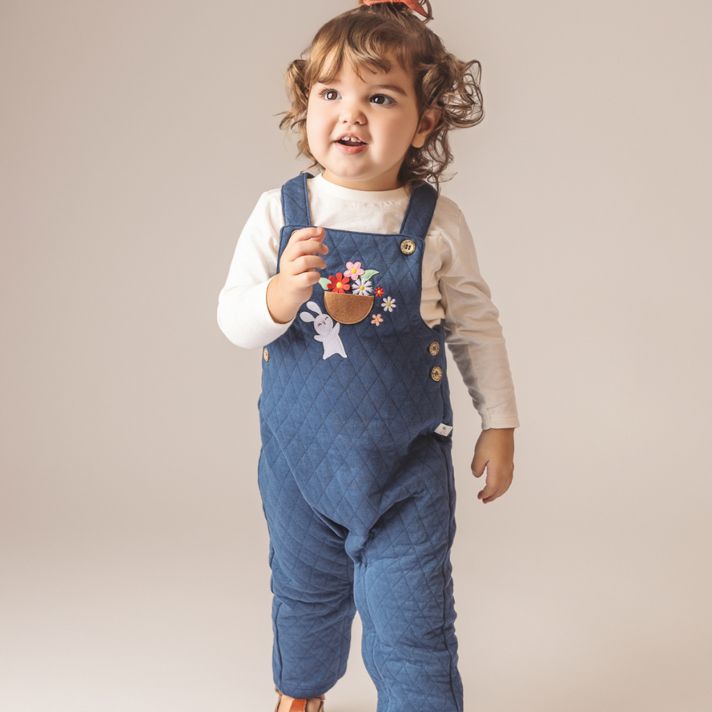 Spread the Love Quilted Overalls - Blue