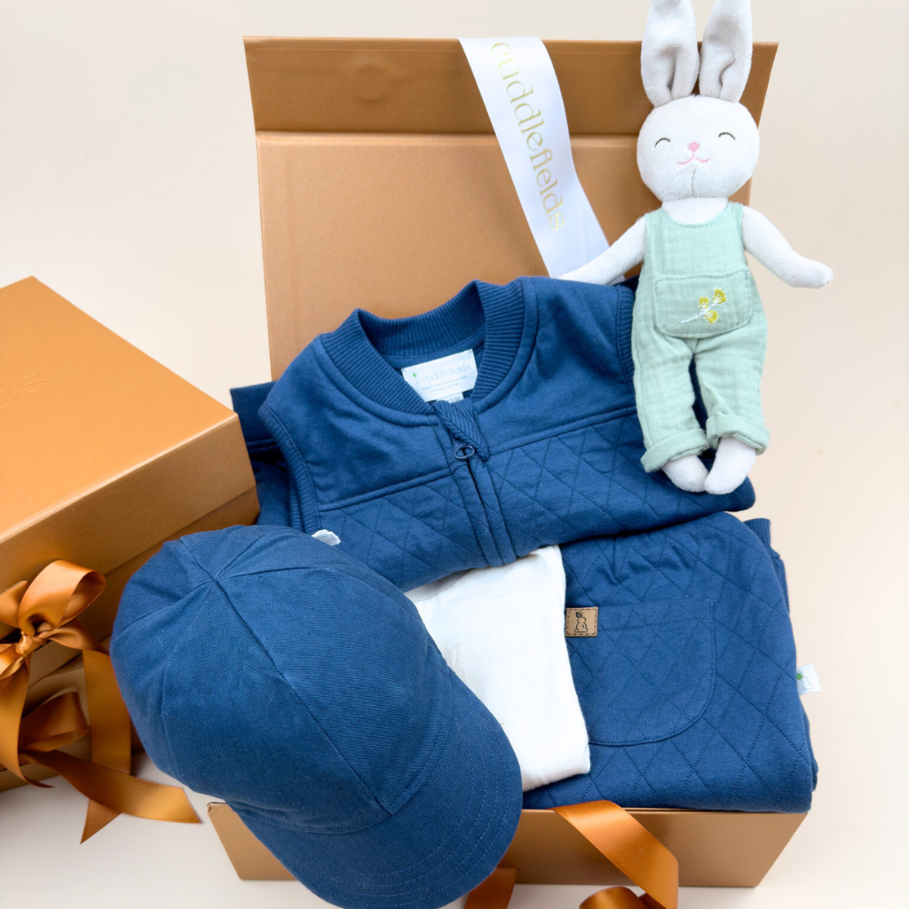 4 pc Gift Bundle - Blueberry Vest+Leggings+Long Sleeve T-Shirt +Cap & Free "CuddleFields Mini Chums" plush toy.