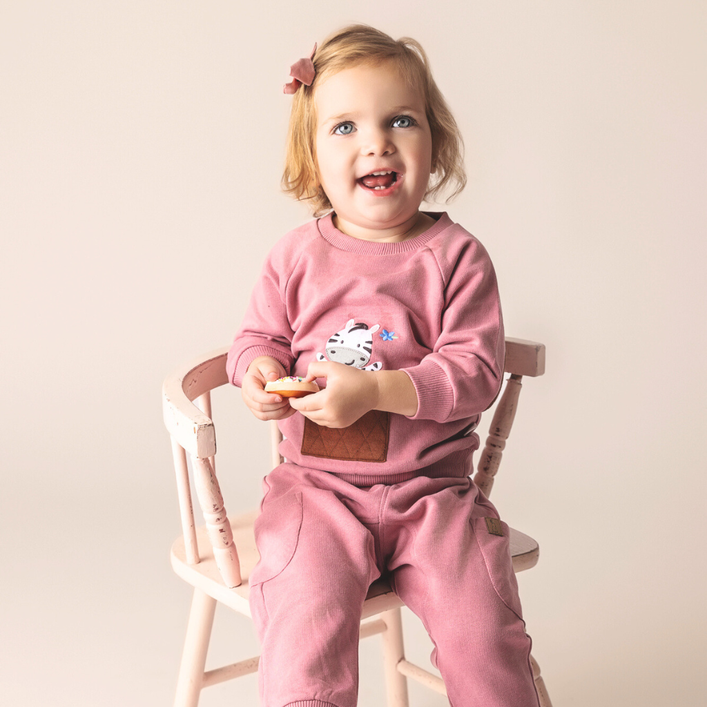 2 pc Gift Bundle - Beets Zebra Sweatshirt + Leggings & Free "CuddleFields Mini Chums" plush toy.
