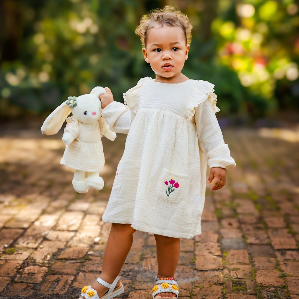 Garden Tea Party -Long Sleeve Dress (fully lined)- Plain