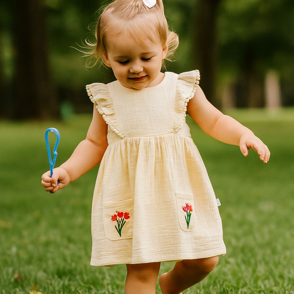 Garden Tea Party -Sleeveless Dress (fully lined)- Plain