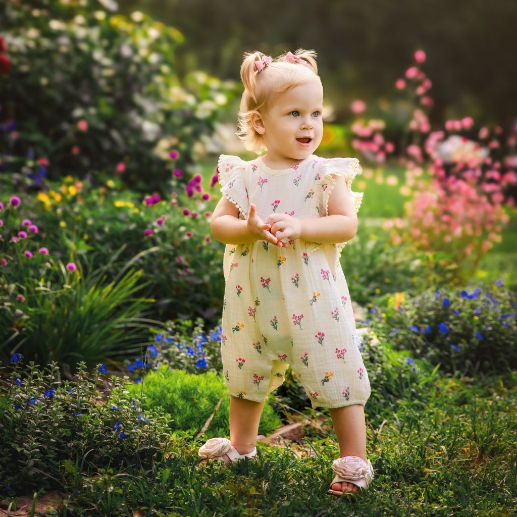Garden Tea Party -Bubble Romper - Printed