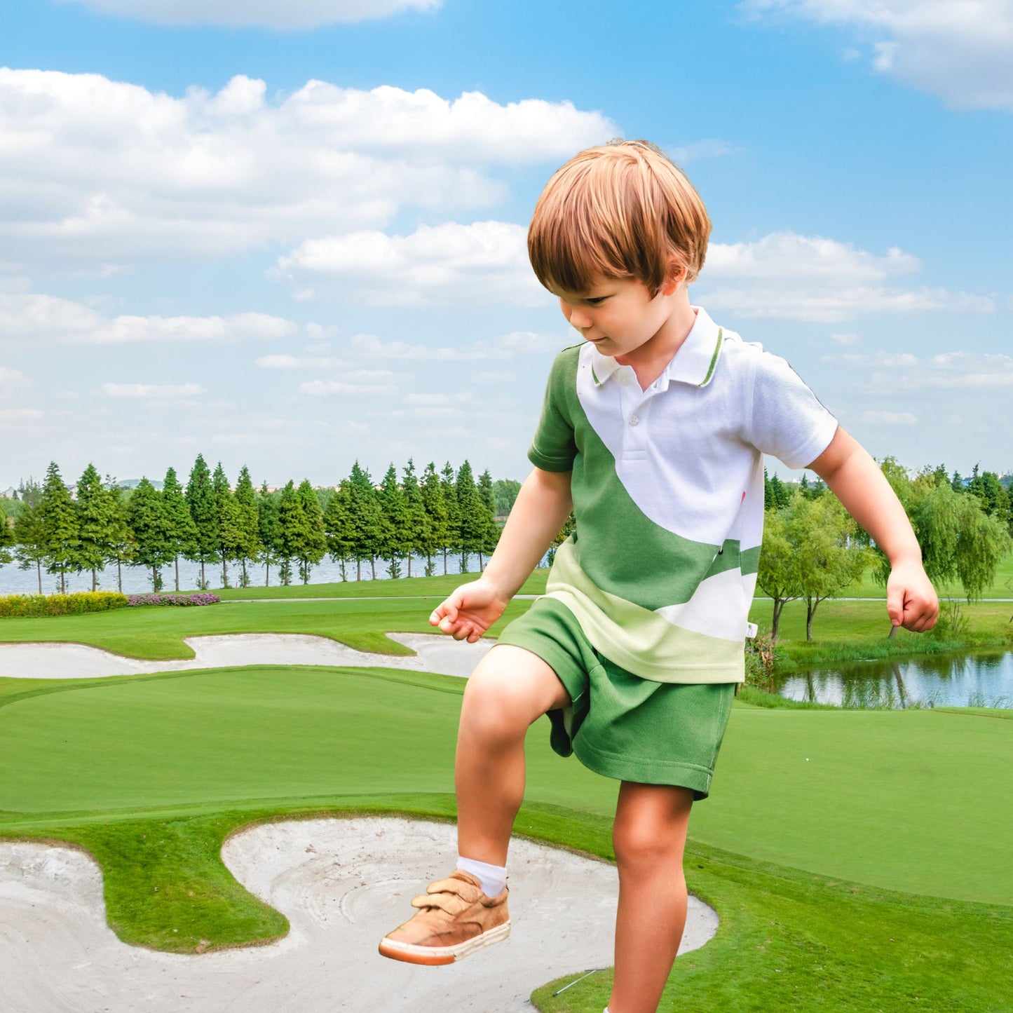 Par-Perfect Golf Polo Shirt (Boy)+Shorts - 2 Pc Set