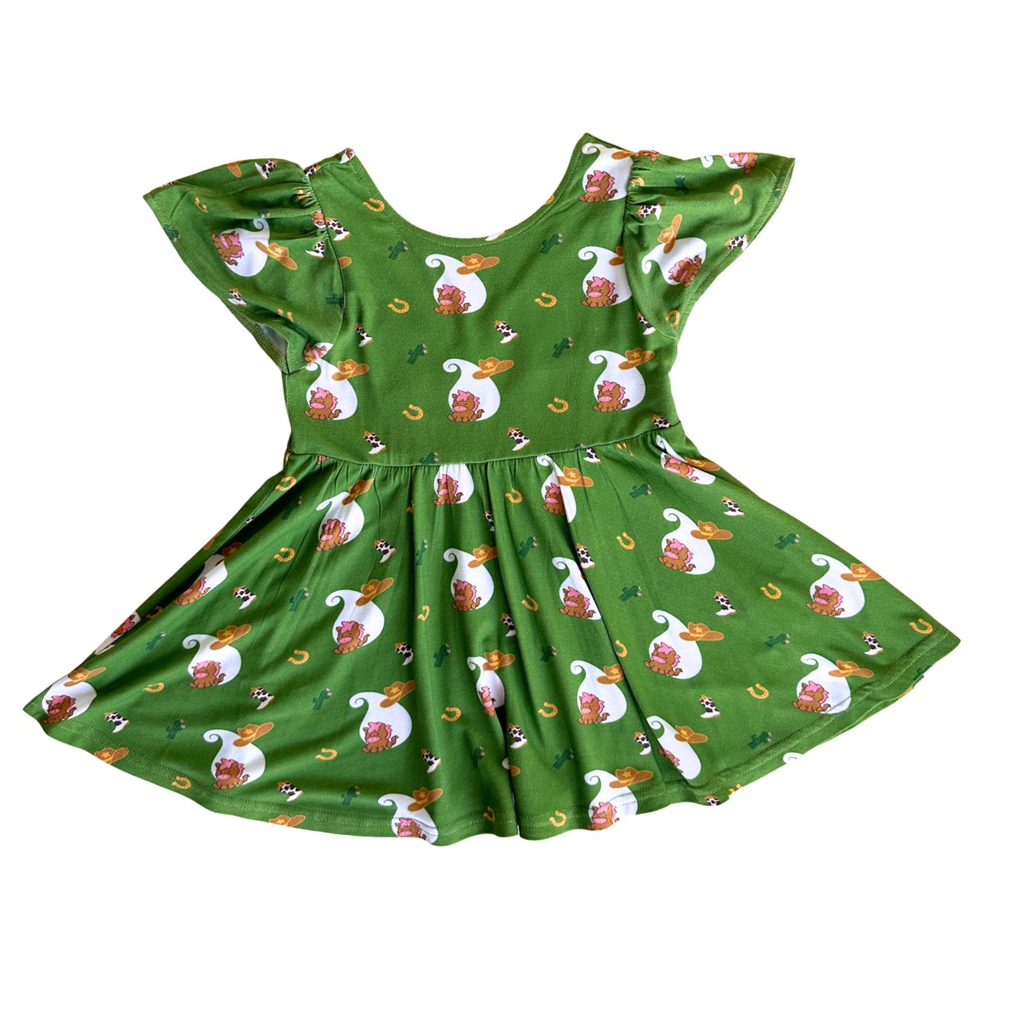 Flare Dress with bell sleeves and wrap-over back
