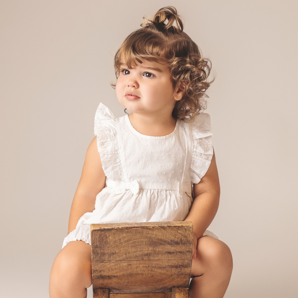 2 pc Set - Chantilly Romper with Sun Hat