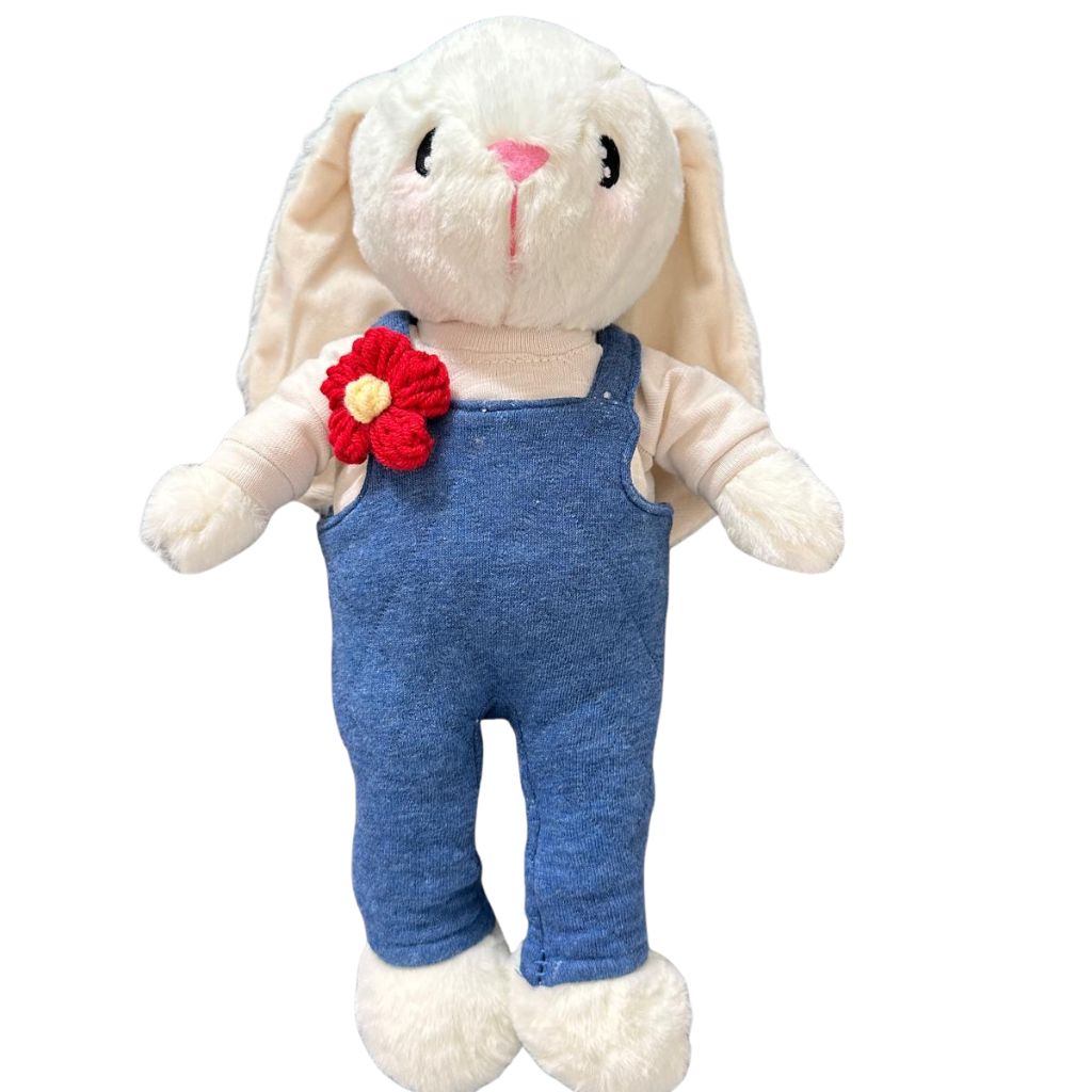 Plush Bunny - CuddleFields "Mini Chum" - Blue Overalls