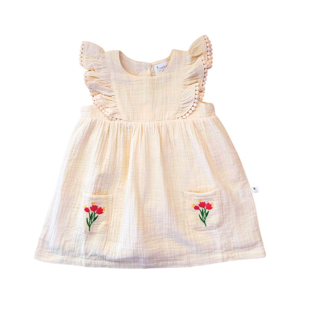 Garden Tea Party -Sleeveless Dress (fully lined)- Plain